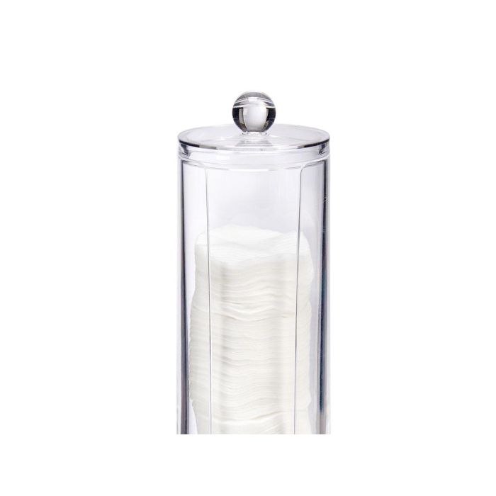 Berilo Organizador Alto Discos Algodon Transparente Plastico PS 7 cm x 20 cm x 7 cm (Set de 12) 3