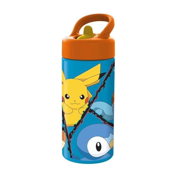 Stor Botella de Agua Pokemon para Niños con Asa, 410 ml, Plástico, Tapa PP, Licencia Oficial