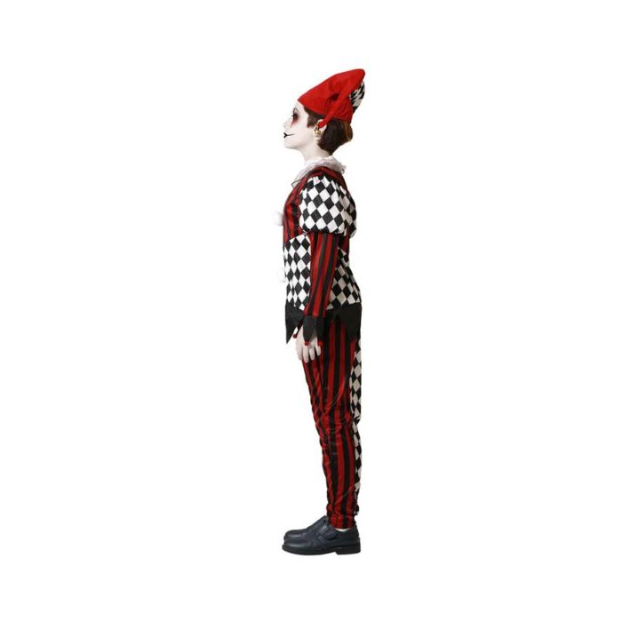 Disfraz Arlequín Halloween Con Gorro Rojo Niño 5-6 Años 1