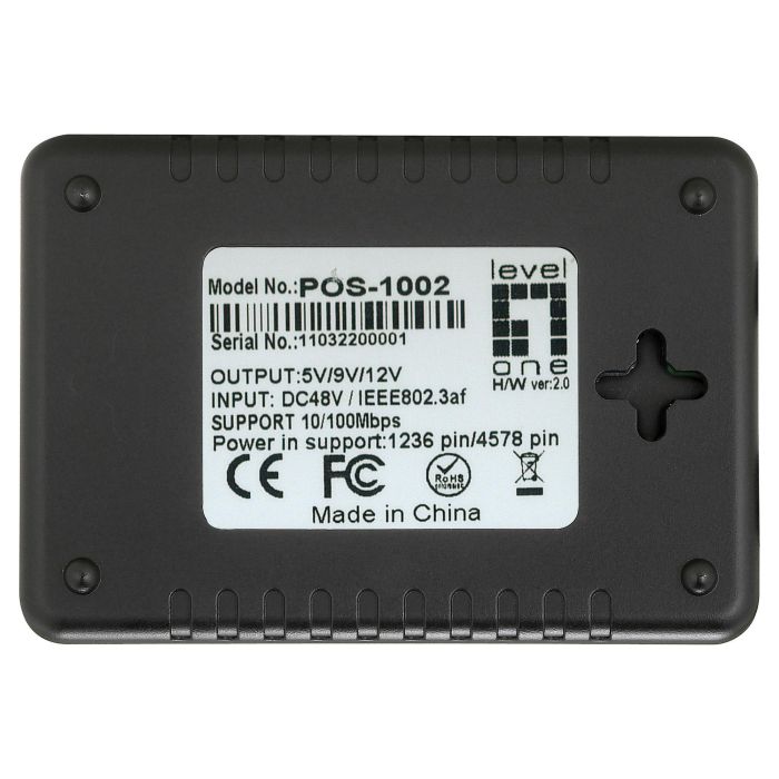 Level One Splitter PoE POS-1002 1x GE Salida DC 5-12V Negro 2