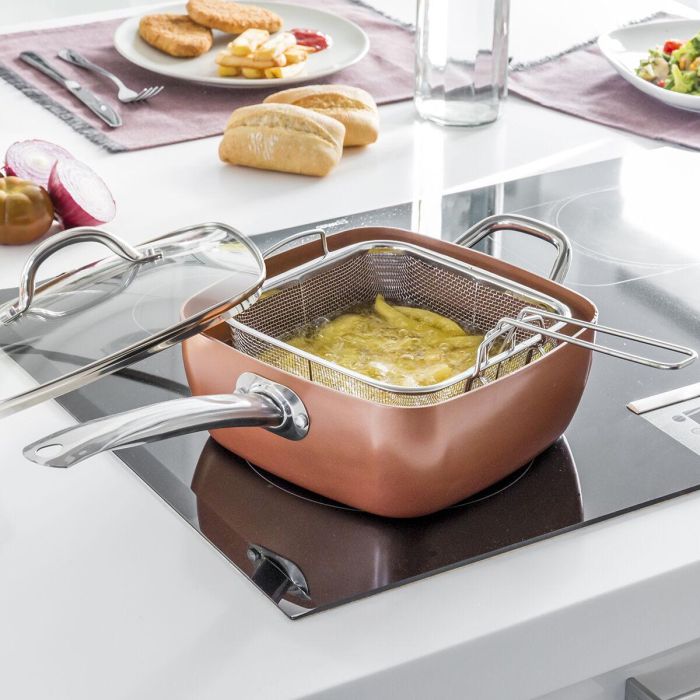 Set de Sartén Multifunción 5 en 1 Copper Coppans InnovaGoods 4 Piezas Set de Sartén Multifunción 5 en 1 Copper Coppans InnovaGoods 4 Piezas