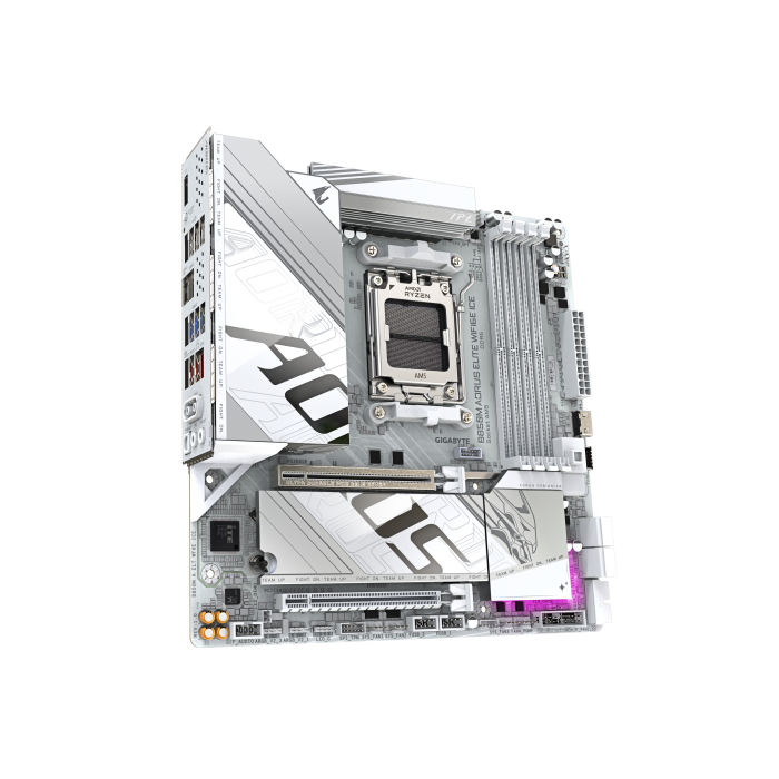 GIGABYTE B850M AORUS ELITE WIFI6E ICE Placa Base - Procesadores AMD Ryzen Serie 9000, 12+2+1 fases VRM digitales, hasta 8200MHz DDR5 (OC), 1xPCIe 5.0 + 1xPCIe 4.0 M.2, LAN 2.5, WiFi 7, USB 3.2 Gen 2 2 GIGABYTE B850M AORUS ELITE WIFI6E ICE Placa Base - Procesadores AMD Ryzen Serie 9000, 12+2+1 fases VRM digitales, hasta 8200MHz DDR5 (OC), 1xPCIe 5.0 + 1xPCIe 4.0 M.2, LAN 2.5, WiFi 7, USB 3.2 Gen 2 2