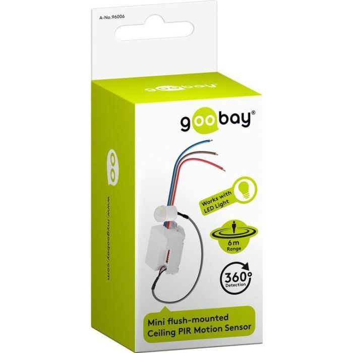 Goobay MINI FLUSH-MOUNTED CEILING PIR MOTION SENSOR 3 Goobay MINI FLUSH-MOUNTED CEILING PIR MOTION SENSOR 3