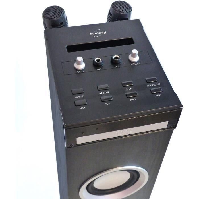 Inovalley HP49CD - Torre de sonido Bluetooth - Reproductor de CD y función Karaoke - 100W - Radio FM - Puerto USB - Entrada auxiliar - Negro 2 Inovalley HP49CD - Torre de sonido Bluetooth - Reproductor de CD y función Karaoke - 100W - Radio FM - Puerto USB - Entrada auxiliar - Negro 2