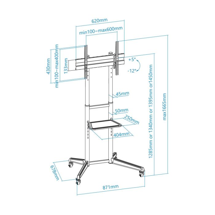 TOOQ Soporte suelo ruedas pantallas "RAMSES" 37-70" 5 TOOQ Soporte suelo ruedas pantallas "RAMSES" 37-70" 5