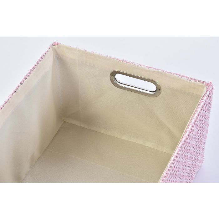 DKD Home Decor Cesta Lila Rosa de Poliéster, Set de 3 Piezas Surtidas, 27.5x18x40.5 cm 1 DKD Home Decor Cesta Lila Rosa de Poliéster, Set de 3 Piezas Surtidas, 27.5x18x40.5 cm 1