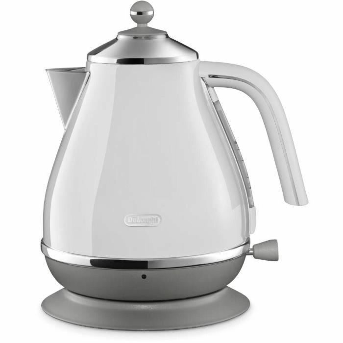 Hervidor DELONGHI ICONA CAPITALS - 1,7 L - Acero inoxidable - Fondo extraíble y giratorio 360° - Filtro antical - Blanco