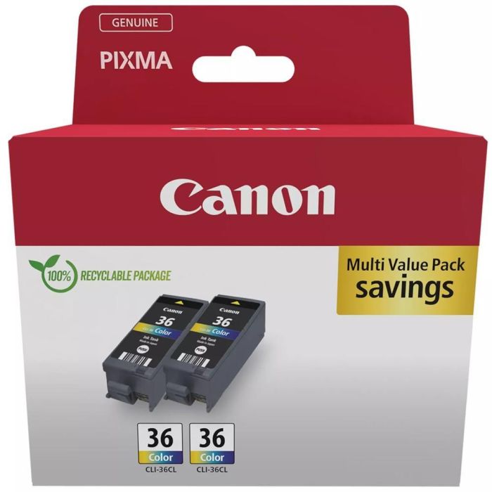 Canon Multipack Cli-36 CMY - 2 Depósitos de Tinta de Color 12ml, Compatible con PIXMA iP100, iP110, TR150 - 1511B018 0 Canon Multipack Cli-36 CMY - 2 Depósitos de Tinta de Color 12ml, Compatible con PIXMA iP100, iP110, TR150 - 1511B018 0