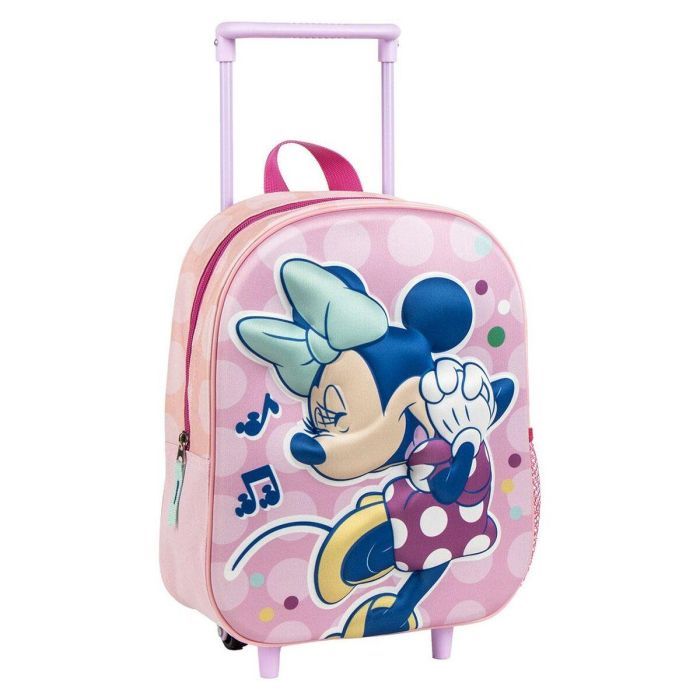 Mochila Escolar 3D con Ruedas Minnie Mouse Rosa Mochila Escolar 3D con Ruedas Minnie Mouse Rosa