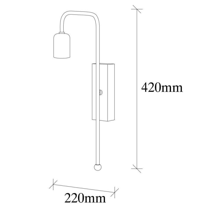 Yucheng OPV-892OPV1220 Aplique de Pared Moderno Mum Vintage Negro 1 x E27 Sin Bombilla 1