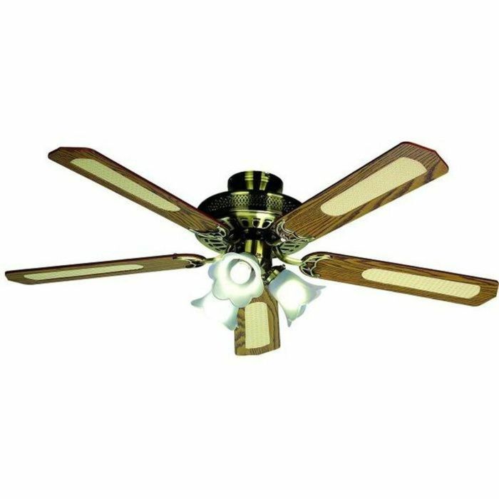 Farelek 112470 Ventilador de Techo Reversible Baleares Ø 132 cm, 5 Aspas Nogal/Caña con Iluminación 3 Tulipanes 60W E27 Farelek 112470 Ventilador de Techo Reversible Baleares Ø 132 cm, 5 Aspas Nogal/Caña con Iluminación 3 Tulipanes 60W E27