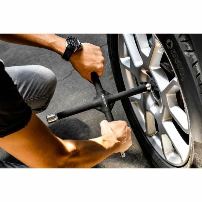 Michelin MIC3221320085301 Llave Cruzada Antideslizante 17/19/21mm y 1/2 Cuadrado - para Ruedas de Coche 1