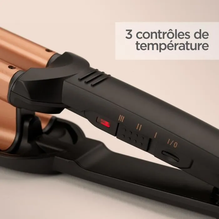 BaByliss W2447E Deep Waves Styler para un efecto ondulado con placas de turmalina-cerámica, hasta 200°C y apagado automático 5