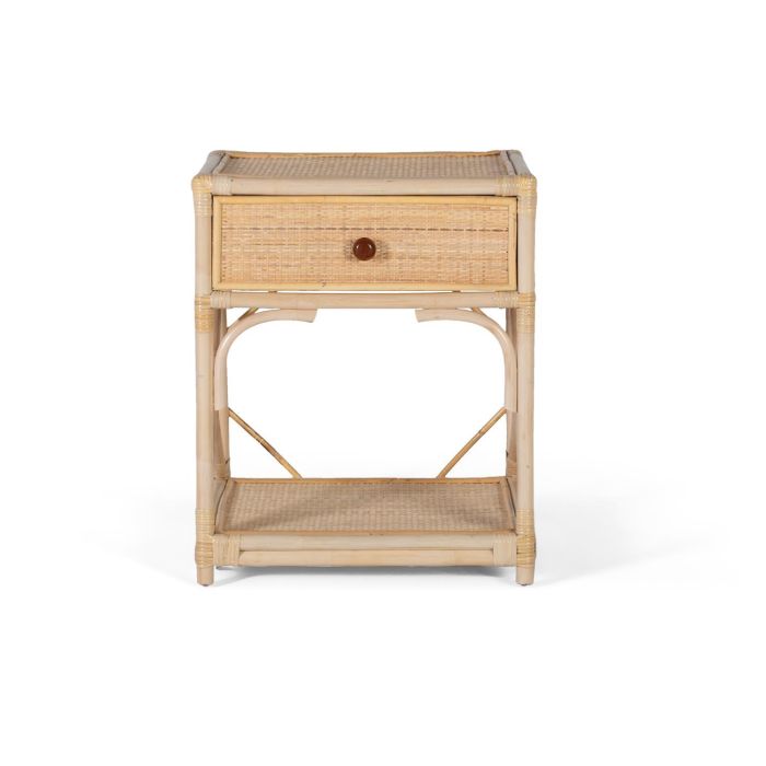 GINER Y COLOMER Mesita de Noche Ratán Natural 60x50x40 cm 1 GINER Y COLOMER Mesita de Noche Ratán Natural 60x50x40 cm 1