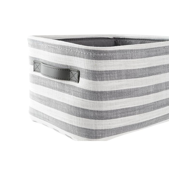 Cesta Basicos DKD Home Decor Gris Blanco 32 x 25 x 42 cm Set de 3 2