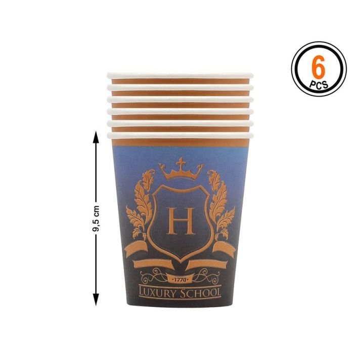 Vasos De Cartón 9,5 cm Escudo Mágico 6 Unidades para Fiestas Temáticas Escolares
