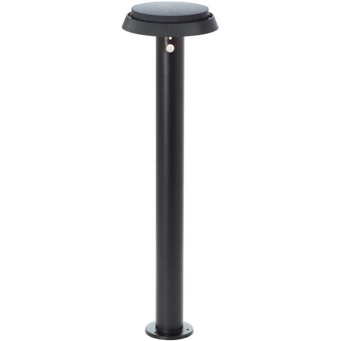 Brilliant BRI4004353437847 Poste de Exterior ALVERO LED Solar 4W con Detector Movimiento, Metal y Plástico Negro 4