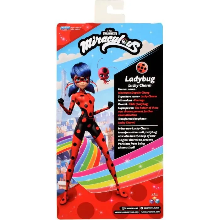 Bandai Ladybug Muñeca Milagrosa Lucky Charm 26 cm con 11 Puntos de Articulación Juguete para Niñas 3