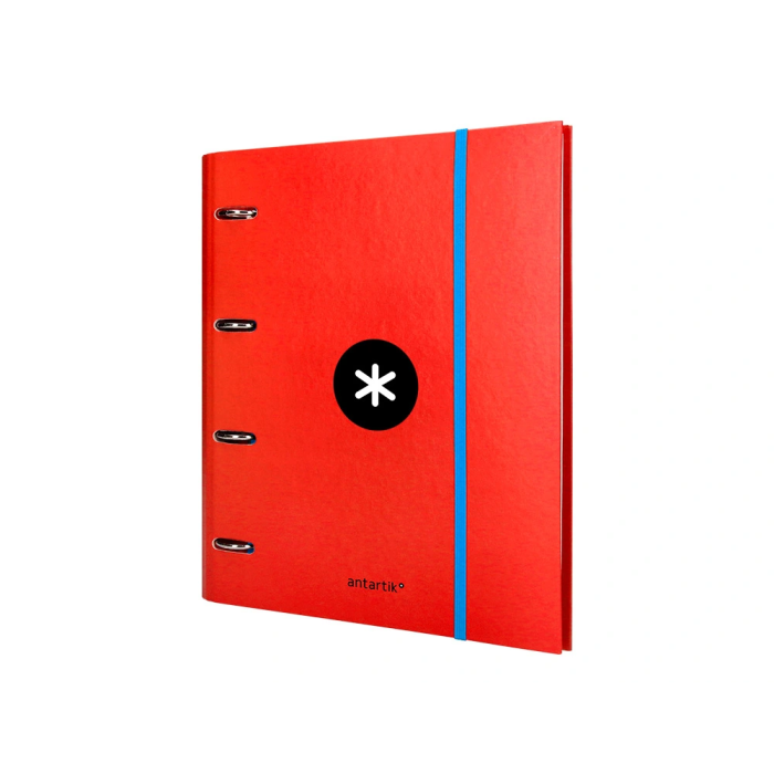 Antartik Carpeta con recambio A4 cuadro 5mm con solapa y 4 anillas 40mm, color rojo 4 Antartik Carpeta con recambio A4 cuadro 5mm con solapa y 4 anillas 40mm, color rojo 4