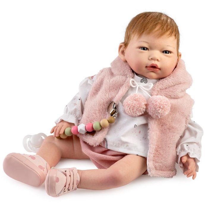 Muñecas Guca 10297 Muñeca Reborn Naiara con Pelo Natural 46 cm Cuerpo de Tela y Extremidades de Vinilo +3 años 1