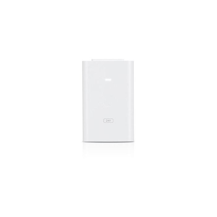 Ubiquiti Inyector PoE / Adaptador de Red Ethernet 24V DC 1.0A 24W con 2 Puertos RJ45, Blanco, Protección ESD 2