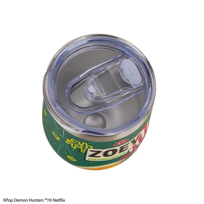 Cinereplicas Taza de Viaje Isotérmica 350 ml KPOP Demon Hunters - Zoey Hamburger, Edición Especial con Licencia Netflix, Diseño Manga, Acero Inoxidable