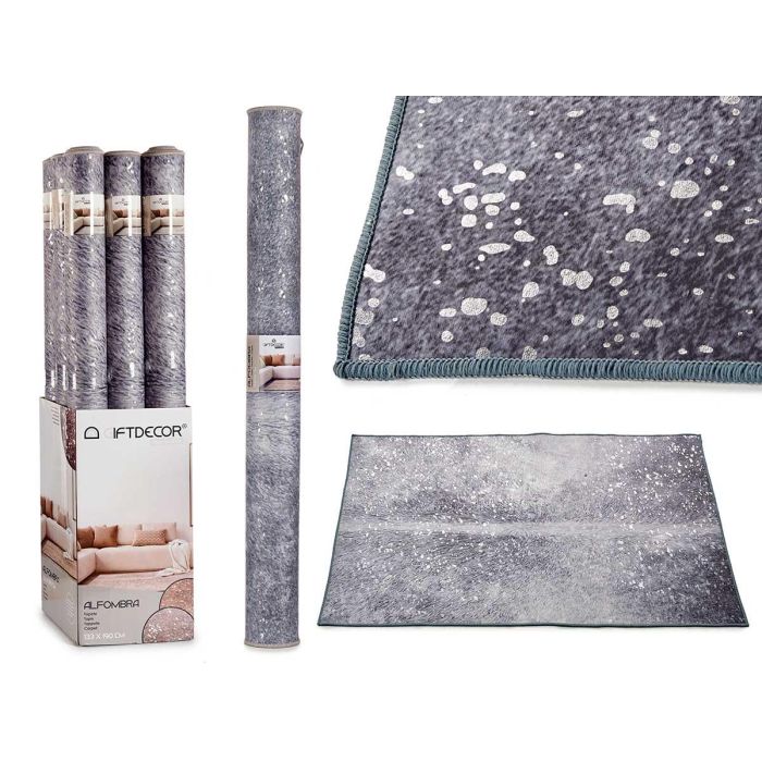 Alfombra Gris 133X190Cm Con Manchas Plateadas Giftdecor (9 Unidades) Alfombra Gris 133X190Cm Con Manchas Plateadas Giftdecor (9 Unidades)