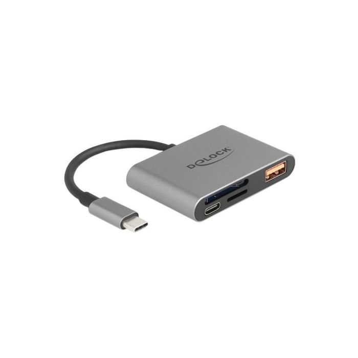 DELOCK USB-C Card Reader fur SD und Micro SD Speicherkarten + USB 10 Gbps Typ-A Port und USB Type-C PD 2.0 85 W 0 DELOCK USB-C Card Reader fur SD und Micro SD Speicherkarten + USB 10 Gbps Typ-A Port und USB Type-C PD 2.0 85 W 0