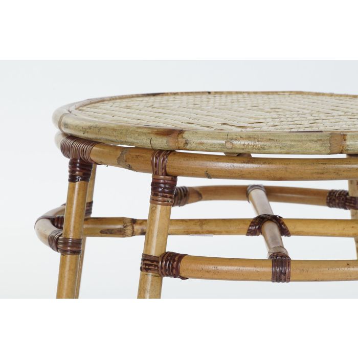 DKD Home Decor Mesita Auxiliar Balines Ratan y Bambu Natural 60 x 42 x 60 cm 2