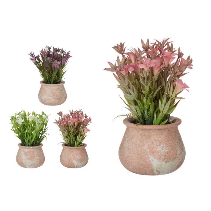Maceta Terracota Baja Con Flores Surtidos Colores Ibergarden 15X23CM (12 Unidades) Maceta Terracota Baja Con Flores Surtidos Colores Ibergarden 15X23CM (12 Unidades)