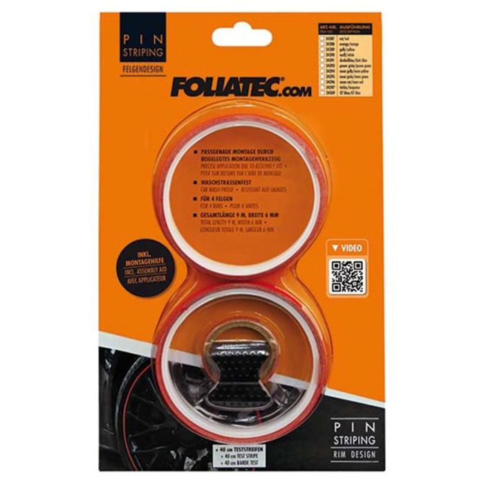 Foliatec FO34387 Tiras Decorativas Autoadhesivas para Llantas Pin Striping Rojo 6mm x 8.6m (para 4 llantas) con Ayuda de Montaje 2 Foliatec FO34387 Tiras Decorativas Autoadhesivas para Llantas Pin Striping Rojo 6mm x 8.6m (para 4 llantas) con Ayuda de Montaje 2