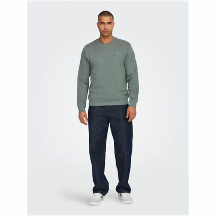Sudadera sin Capucha Hombre Only & Sons Onsdan Unshed Reg Crew Neck Verde oscuro 3