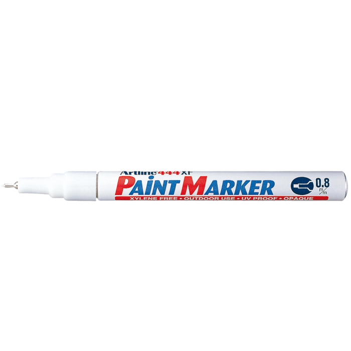 Artline Rotulador Marcador Permanente EK-444 XF Blanco Punta Redonda 0.8 mm para Metal Caucho y Plástico 1