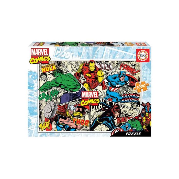 Educa Puzzle 1000 Piezas Marvel Comics (Hulk, Ironman, Captain América) 18498