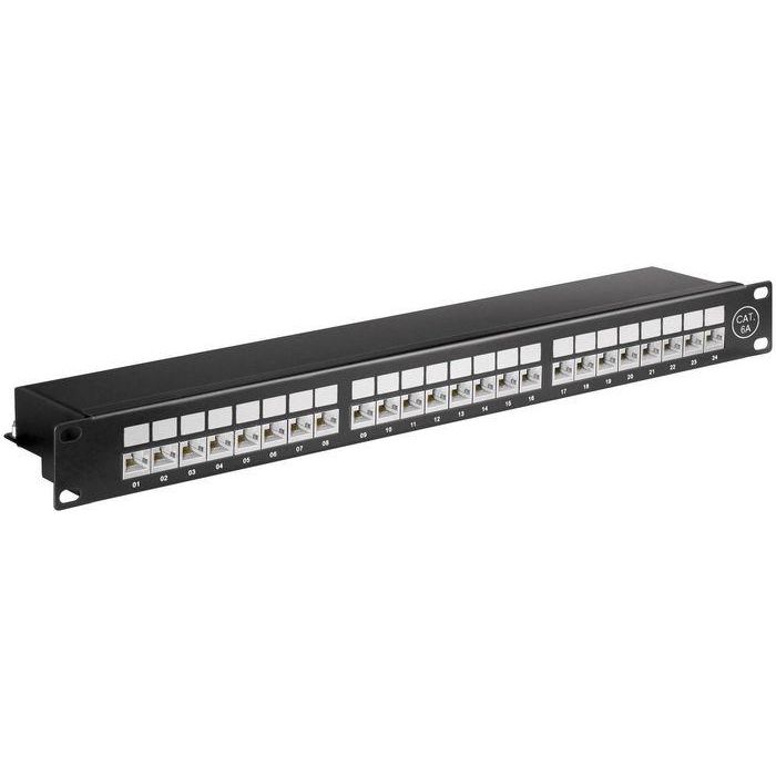 MicroConnect Panel de Parcheo Cat6a de 24 Puertos de 19" con Tecnología de Conexión Interna LSA