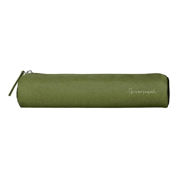 Estuche Portatodo Liderpapel Slim Cilindrico 220x45 mm Verde Militar