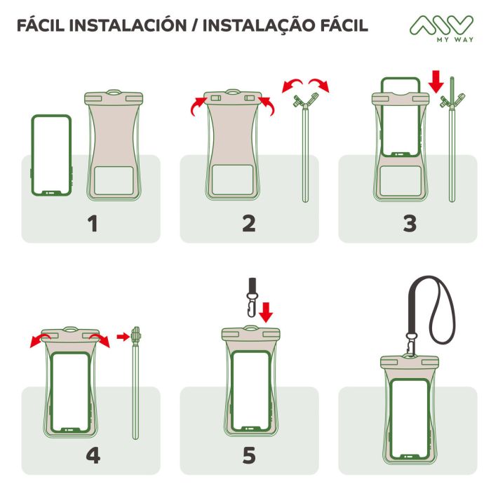 myway funda acuática universal Floating IPx8 hasta 7,2" rosa 6 myway funda acuática universal Floating IPx8 hasta 7,2" rosa 6