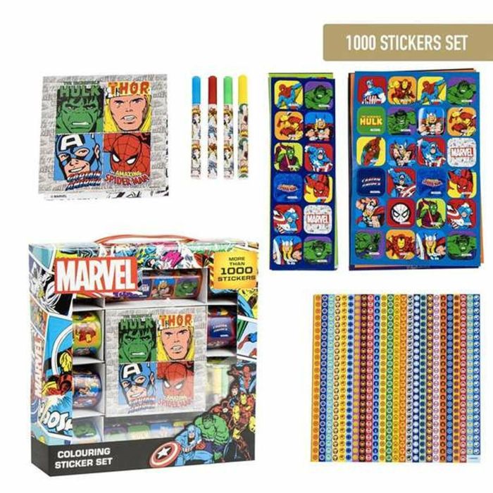 Pack pegatinas 1000 piezas marvel 21.5 x 21.5 x 5.2 cm 1 Pack pegatinas 1000 piezas marvel 21.5 x 21.5 x 5.2 cm 1