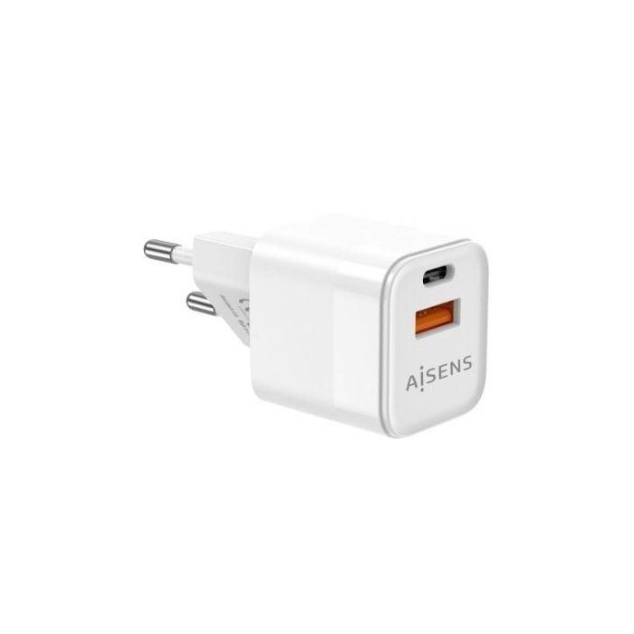 Aisens Cargador GaN 30W USB-C PD3.0 QC4.0 y USB-A QC3.0, Blanco - Carga rápida y eficiente para portátiles, móviles, cámaras y tablets 1 Aisens Cargador GaN 30W USB-C PD3.0 QC4.0 y USB-A QC3.0, Blanco - Carga rápida y eficiente para portátiles, móviles, cámaras y tablets 1
