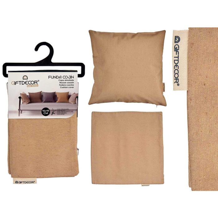 Funda Cojin Cremallera 45X45Cm Beige Giftdecor (24 Unidades) Funda Cojin Cremallera 45X45Cm Beige Giftdecor (24 Unidades)