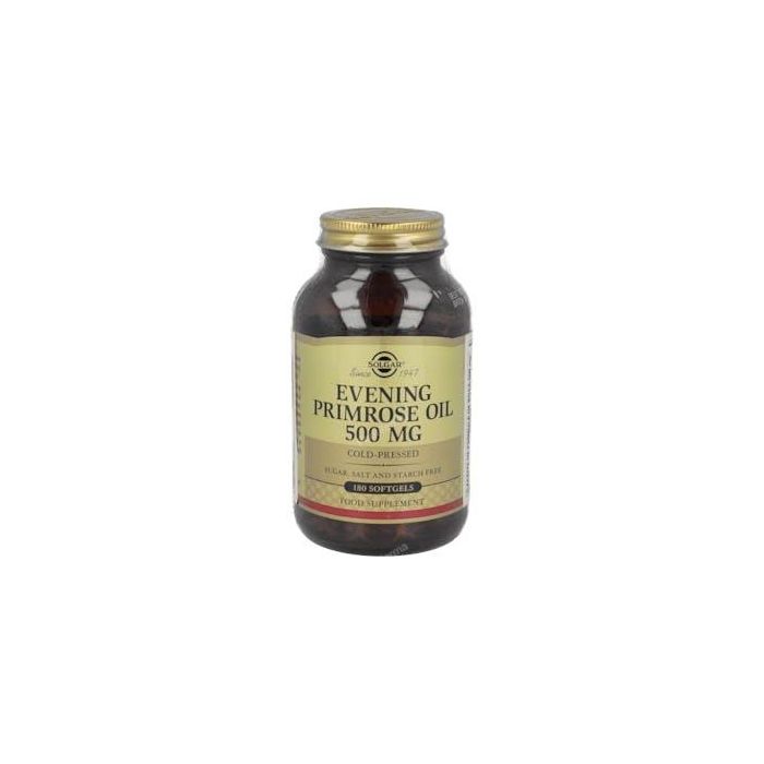 SOLGAR Aceite de Prímula Rosa 500mg 180 Perlas Regulador Hormonal para Menopausia y Síndrome Premenstrual