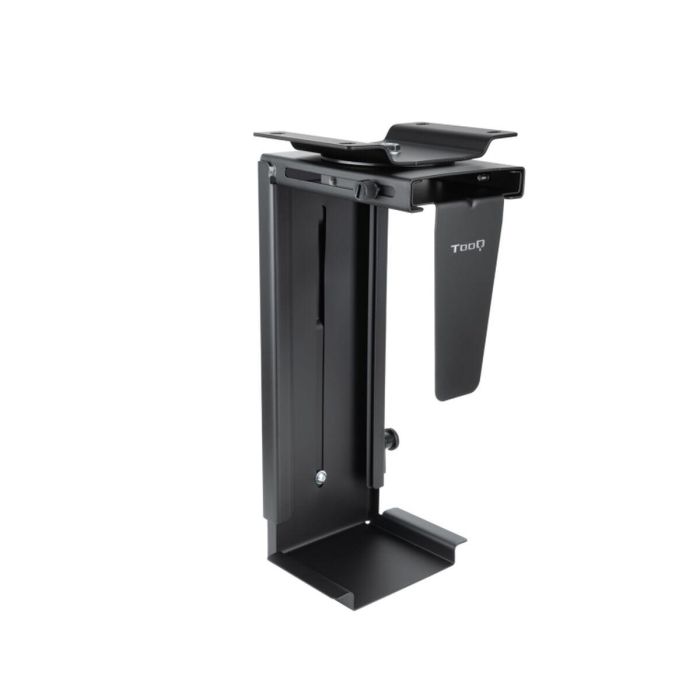 TooQ TQMUD01 Soporte de CPU Metálico para Escritorio/Pared Ajustable 88-203mm ancho, 300-533mm alto, 10kg, Negro