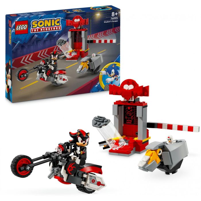 LEGO 76995 Huida de Shadow The Hedgehog Sonic - Set de Juguetes con Cámara de Estasis, RhinoBot y Moto, ideal para Niños +8 Años 2