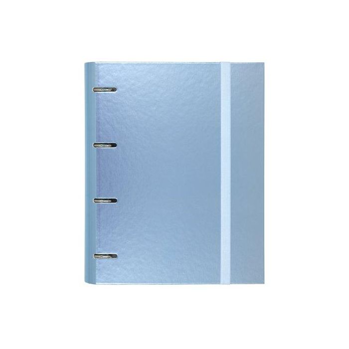Carchivo Carpeta Anillas 4x35 mm Carpeblock Metal, A4, Cartón Plastificado Azul, 100 Hojas Recicladas 90 gr