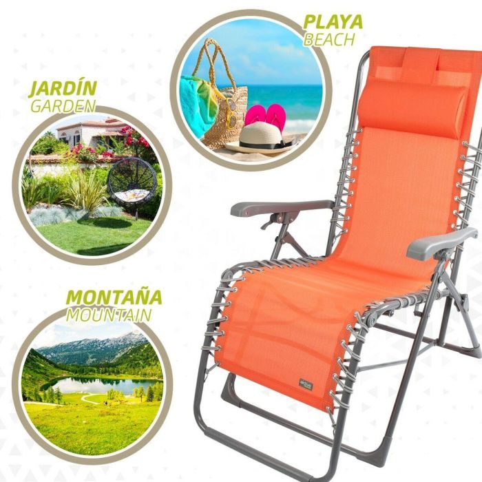 Tumbona textileno naranja aktive 160x52x76/106cm 1 Tumbona textileno naranja aktive 160x52x76/106cm 1