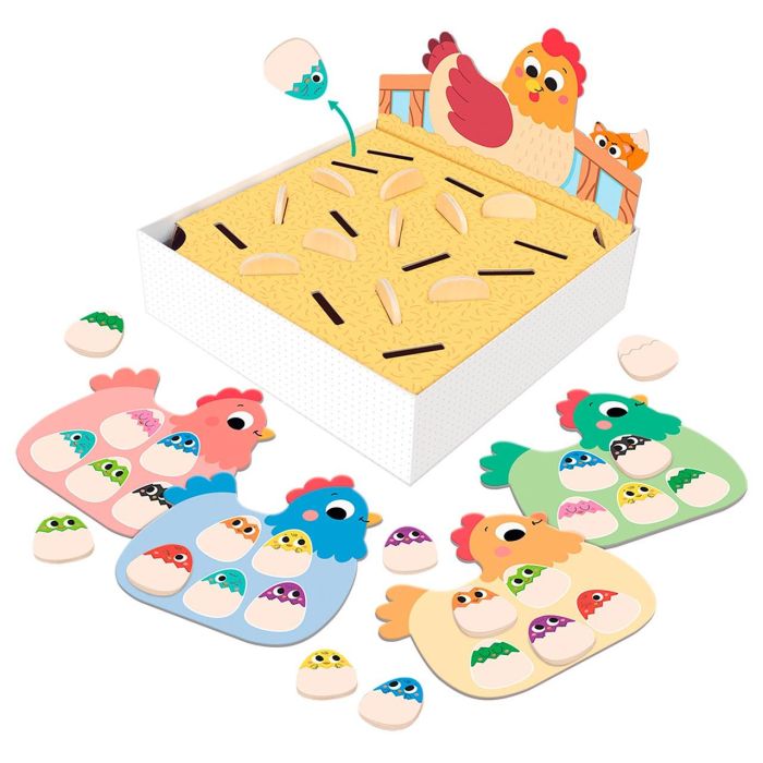 Goula Hidden Chicks 1110100759 - Juego de Mesa y Puzzle Memo para Niños +3 Años - Encuentra los Pollitos - Idioma: Español, Inglés, Francés, Alemán, Portugués 4