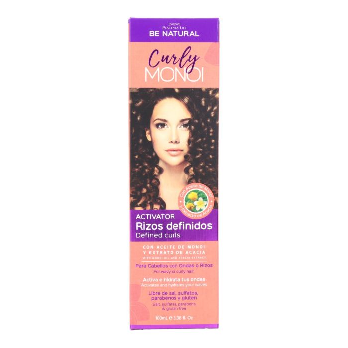 Placenta Be Nat Nutri Curly Monoi Activador Rizos 100 ml - Define y revitaliza rizos con brillo