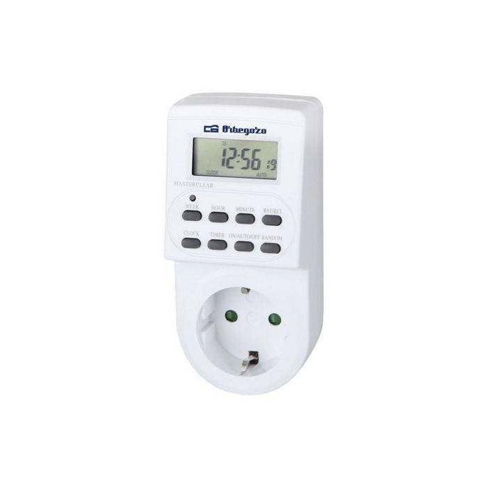 Orbegozo PG 20 Programador de Enchufe Digital Semanal | Temporizador Eléctrico 3600W, Función Random, Ahorro Energía