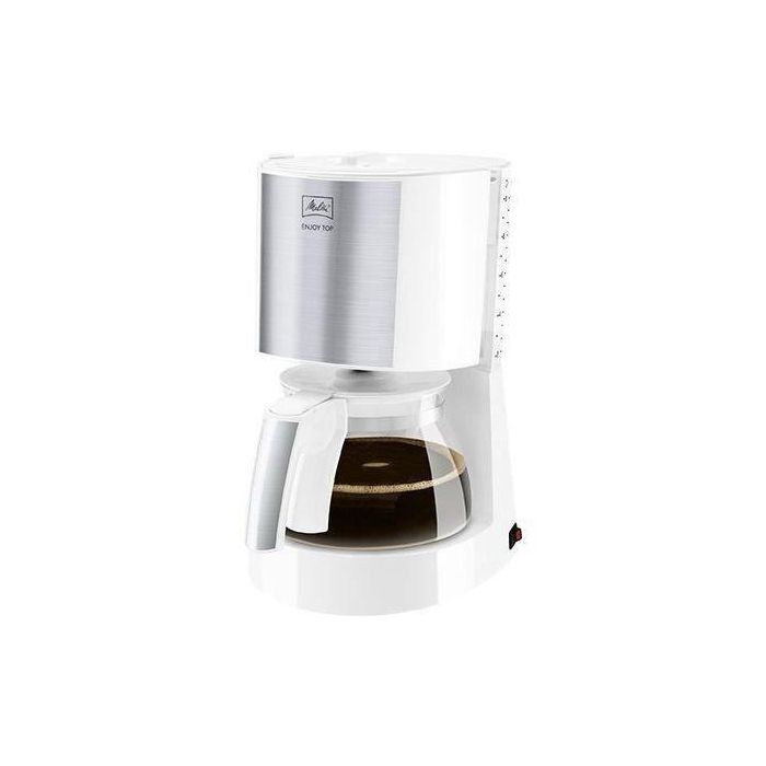 MELITTA 1017-03 Disfruta de la cafetera Top Glass Blanco / Acero cepillado 1017-03