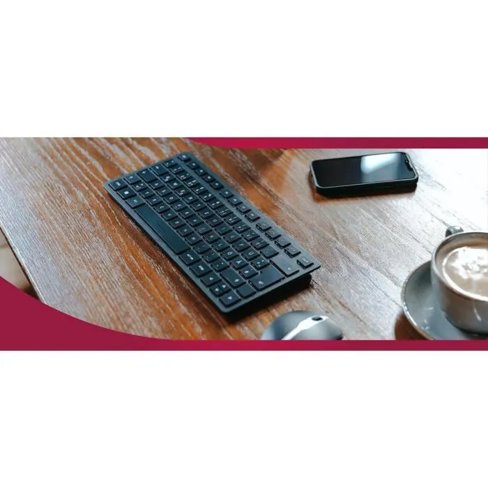 Cherry KW 9200 MINI Teclado Compacto Inalambrico 2.4GHz, Bluetooth 5.0 y con Cable Recargable Negro 1
